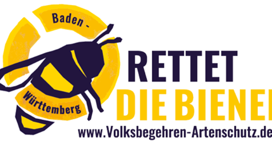 Logo Volksbegehren Artenschutz ("Rettet die Bienen")